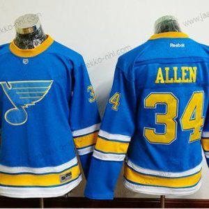 Naisten St. Louis Blues #34 Jake Allen Sininen 2017 Talvi Klassinen Ommeltu NHL Paita