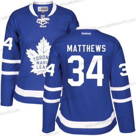 Naisten Toronto Maple Leafs #34 Auston Matthews Royal Sininen Kotiottelupaita Ommeltu NHL 2016-17 Reebok Jääkiekko Paita