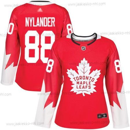 Naisten Toronto Maple Leafs #88 William Nylander Punainen Kanadan maajoukkue Aito Ommeltu Jääkiekko Paita