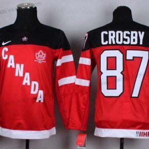 Nike Lasten 2014/15 Kanadan maajoukkue #87 Sidney Crosby Punainen 100th Paita