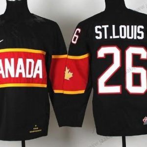 Nike Lasten 2014 Olympics Kanada #26 Martin St. Louis Musta Paita