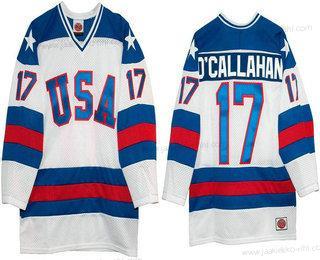 Nike Miesten 1980 Olympics USA #17 Jack O’Callahan Valkoinen Ommeltu Vintage Jääkiekko Paita