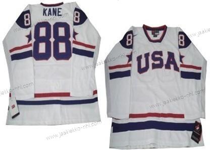 Nike Miesten 2010 Olympics USA #88 Patrick Kane Valkoinen Transverse Letter Paita