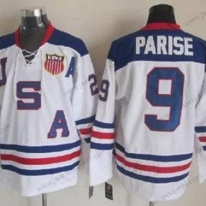 Nike Miesten 2010 Olympics USA #9 Zach Parise Valkoinen Paita