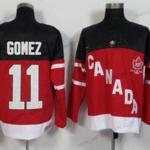 Nike Miesten 2014/15 Kanadan maajoukkue #11 Scott Gomez Retired Pelaaja Punainen 100th Vuosipäivä Paita