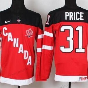 Nike Miesten 2014/15 Kanadan maajoukkue #31 Carey Price Punainen 100th Paita