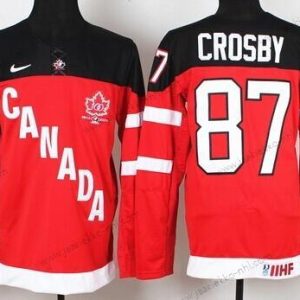 Nike Miesten 2014/15 Kanadan maajoukkue #87 Sidney Crosby Punainen 100th Paita