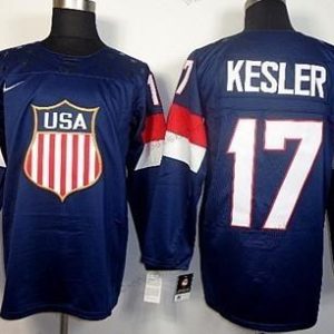 Nike Miesten 2014 Olympics USA #17 Ryan Kesler Laivastonsininen Sininen Paita