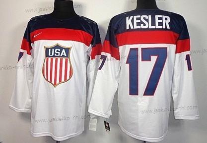 Nike Miesten 2014 Olympics USA #17 Ryan Kesler Valkoinen Paita