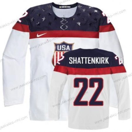 Nike Miesten 2014 Olympics USA #22 Kevin Shattenkirk Valkoinen Paita