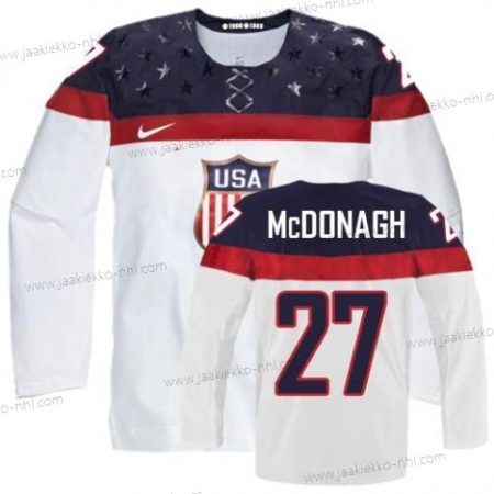 Nike Miesten 2014 Olympics USA #27 Ryan Mcdonagh Valkoinen Paita