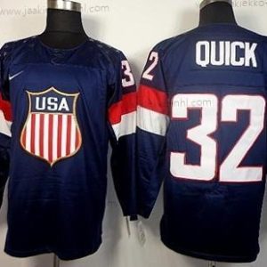 Nike Miesten 2014 Olympics USA #32 Jonathan Quick Laivastonsininen Sininen Paita