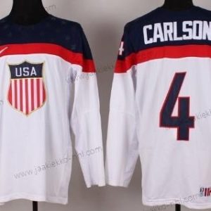 Nike Miesten 2014 Olympics USA #4 John Carlson Valkoinen Paita