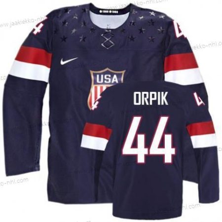 Nike Miesten 2014 Olympics USA #44 Brooks Orpik Laivastonsininen Sininen Paita