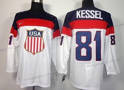 Nike Miesten 2014 Olympics USA #81 Phil Kessel Valkoinen Paita