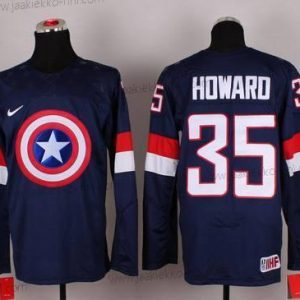 Nike Miesten 2015 USA maajoukkue #35 Jimmy Howard Captain Amerikka Laivastonsininen Sininen Paita