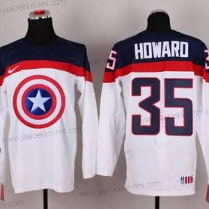 Nike Miesten 2015 USA maajoukkue #35 Jimmy Howard Captain Amerikka Valkoinen Paita