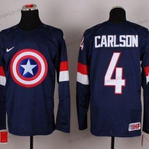 Nike Miesten 2015 USA maajoukkue #4 John Carlson Captain Amerikka Laivastonsininen Sininen Paita