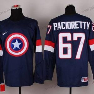 Nike Miesten 2015 USA maajoukkue #67 Max Pacioretty Captain Amerikka Laivastonsininen Sininen Paita