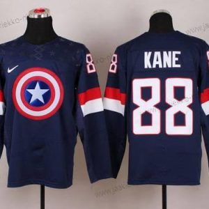 Nike Miesten 2015 USA maajoukkue #88 Patrick Kane Captain Amerikka Laivastonsininen Sininen Paita