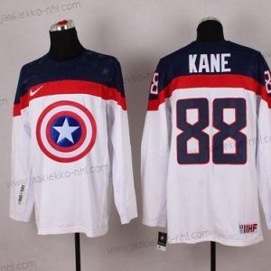 Nike Miesten 2015 USA maajoukkue #88 Patrick Kane Captain Amerikka Valkoinen Paita