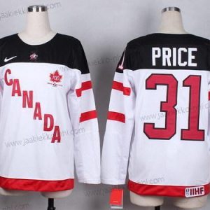 Nike Naisten 2014/15 Kanadan maajoukkue #31 Carey Price Valkoinen 100th Paita