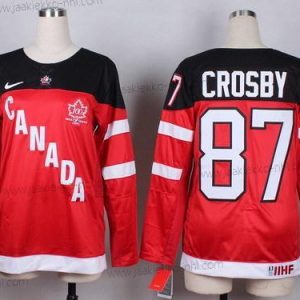 Nike Naisten 2014/15 Kanadan maajoukkue #87 Sidney Crosby Punainen 100th Paita