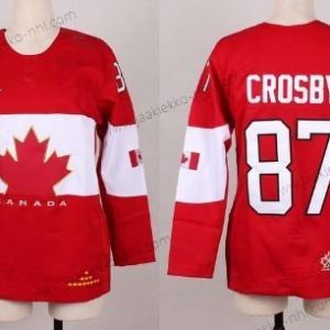 Nike Naisten 2014 Olympics Kanada #87 Sidney Crosby Punainen Paita