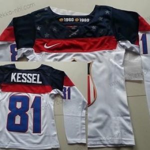 Nike Naisten 2014 Olympics USA #81 Phil Kessel Valkoinen Paita