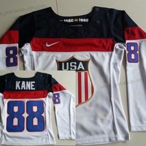 Nike Naisten 2014 Olympics USA #88 Patrick Kane Valkoinen Paita