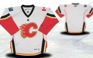 Nuoret Calgary Flames Mukautettu Valkoinen Paita