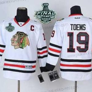 Nuoret Chicago Blackhawks #19 Janathan Toews 2015 Stanley Cup Valkoinen Paita