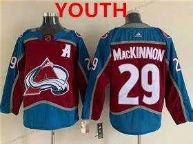 Nuoret Colorado Avalanche #29 Punainen Nathan Mackinnon With A Ptach Ommeltu Paita