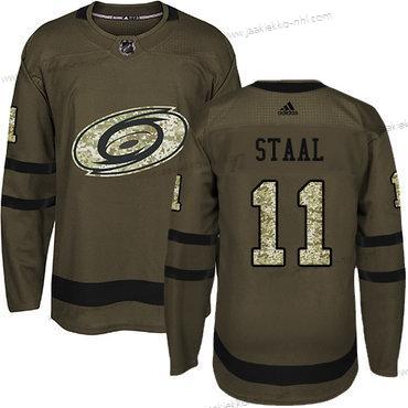 Nuoret Didas Carolina Hurricanes #11 Jordan Staal Vihreä Salute to Service Ommeltu NHL Paita