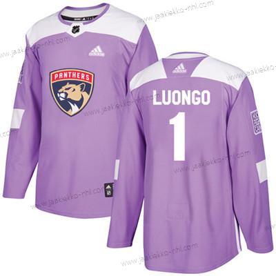 Nuoret Florida Panthers #1 Roberto Luongo Violetti Aito Taistelee syöpää vastaan Ommeltu NHL Paita