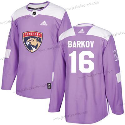 Nuoret Florida Panthers #16 Aleksander Barkov Violetti Aito Taistelee syöpää vastaan Ommeltu NHL Paita