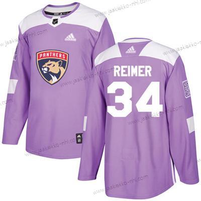 Nuoret Florida Panthers #34 James Reimer Violetti Aito Taistelee syöpää vastaan Ommeltu NHL Paita