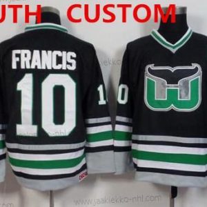 Nuoret Hartford Whalers Mukautettu Musta Retro Paita