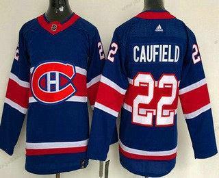 Nuoret Montreal Canadiens #22 Cole Caufield Sininen 2021 Käänteinen Retro Aito Paita