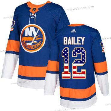 Nuoret New York Islanders #12 Josh Bailey Royal Sininen Kotiottelupaita Aito USA Flag Ommeltu NHL Paita