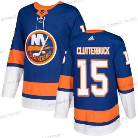 Nuoret New York Islanders #15 Cal Clutterbuck Royal Sininen Kotiottelupaita Aito Ommeltu NHL Paita