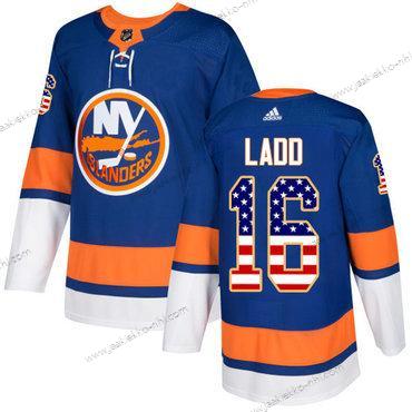 Nuoret New York Islanders #16 Andrew Ladd Royal Sininen Kotiottelupaita Aito USA Flag Ommeltu NHL Paita