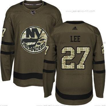 Nuoret New York Islanders #27 Anders Lee Vihreä Salute to Service Ommeltu NHL Paita