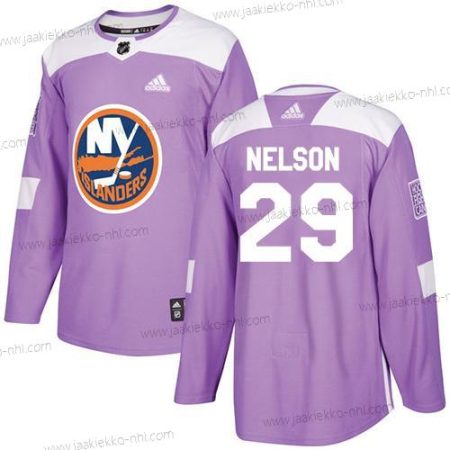 Nuoret New York Islanders #29 Brock Nelson Violetti Aito Taistelee syöpää vastaan Ommeltu NHL Paita