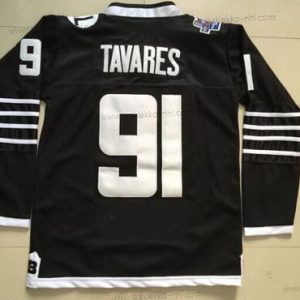 Nuoret New York Islanders #91 John Tavares 2015 Reebok Musta Premier Vaihtopaita Paita