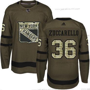 Nuoret New York Rangers #36 Mats Zuccarello Vihreä Salute to Service Ommeltu NHL Paita