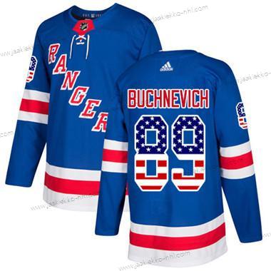 Nuoret New York Rangers #89 Pavel Buchnevich Royal Sininen Kotiottelupaita Aito USA Flag Ommeltu NHL Paita