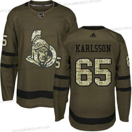 Nuoret Ottawa Senators 65 Erik Karlsson Vihreä Salute to Service Ommeltu NHL Paita