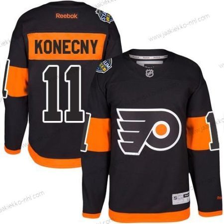 Nuoret Philadelphia Flyers #11 Travis Konecny Musta 2017 Stadium Series Ommeltu NHL Paita