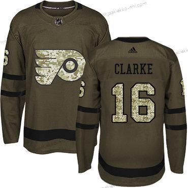 Nuoret Philadelphia Flyers #16 Bobby Clarke Vihreä Salute to Service Ommeltu NHL Paita